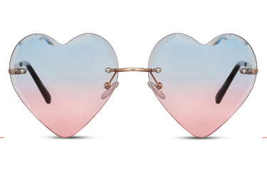 Heart-shaped sunglasses with pink lenses